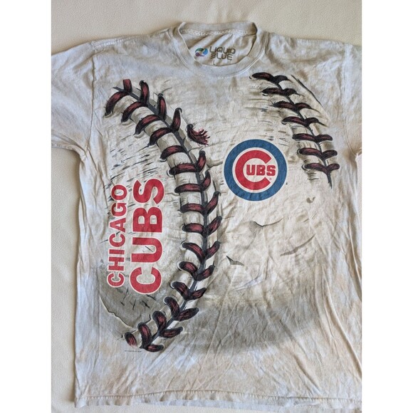 Liquid Blue 2014 Chicago Cubs AOP MLB Big Print T Shirt Size Large Tie Dye - Picture 1 of 7